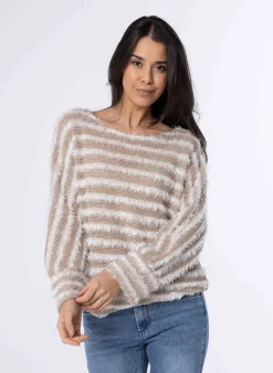 Beige Gestreepte Trui