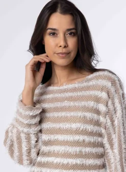 Beige Gestreepte Trui