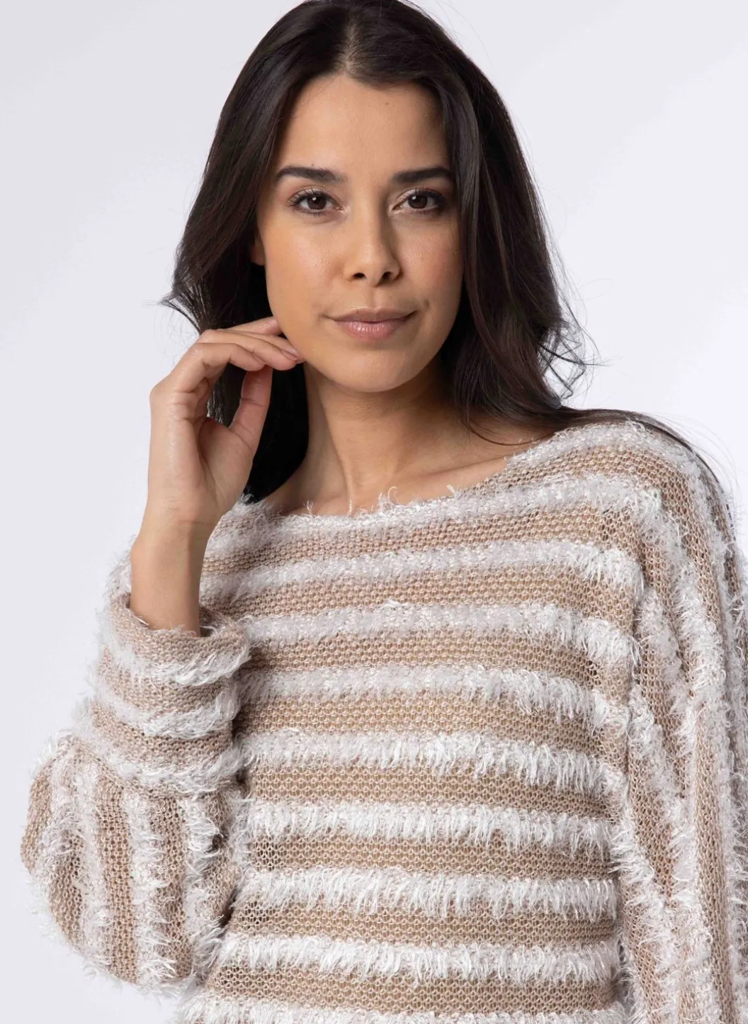 Beige Gestreepte Trui