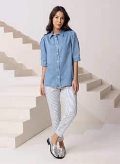 /Blauw Gestreepte Jogger