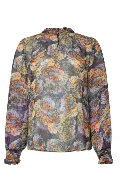 Blouse Met Lange Gesmokte Mouw