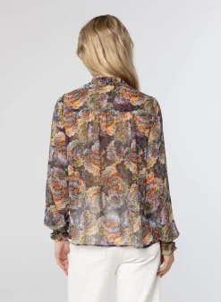 Blouse Met Lange Gesmokte Mouw