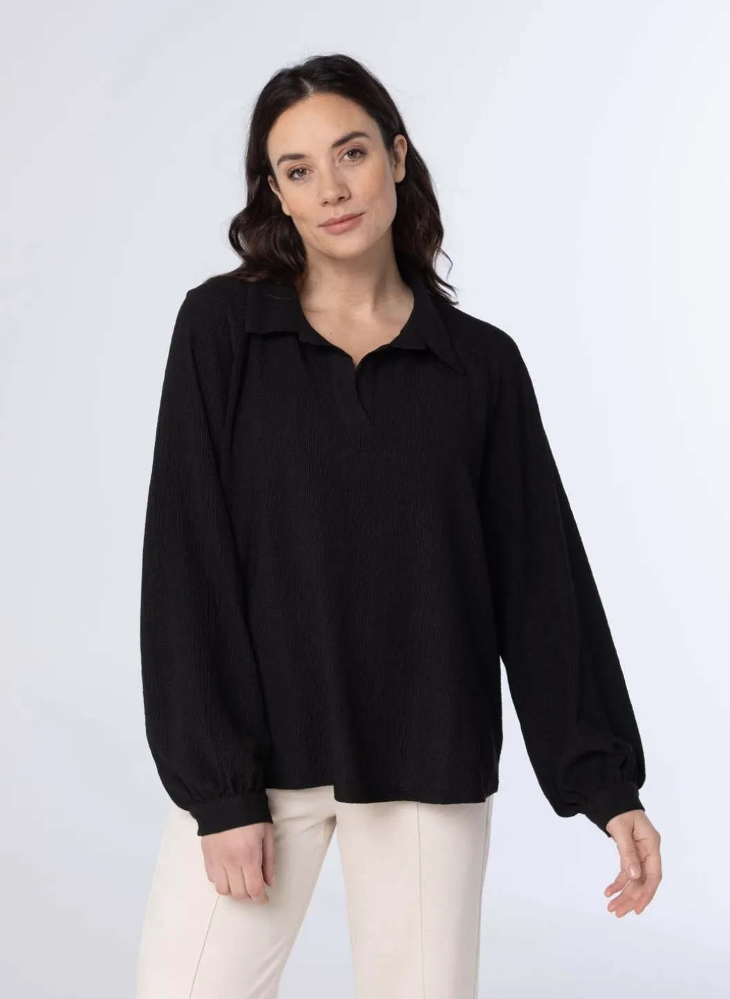 E Blouse Met Pofmouwen