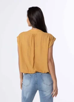 Gele Blouse Met Kapmouwen