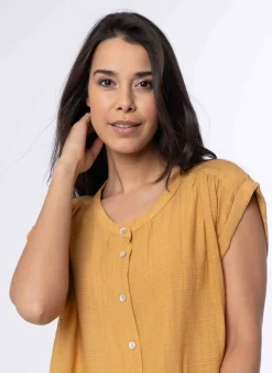 Gele Blouse Met Kapmouwen