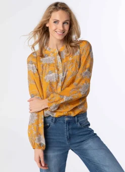 Gele Blouse Met Pofmouwen
