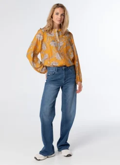 Gele Blouse Met Pofmouwen