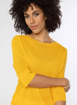 Gele Fijngebreide Trui