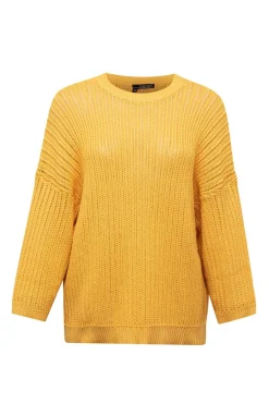 Gele Grof Gebreide Trui