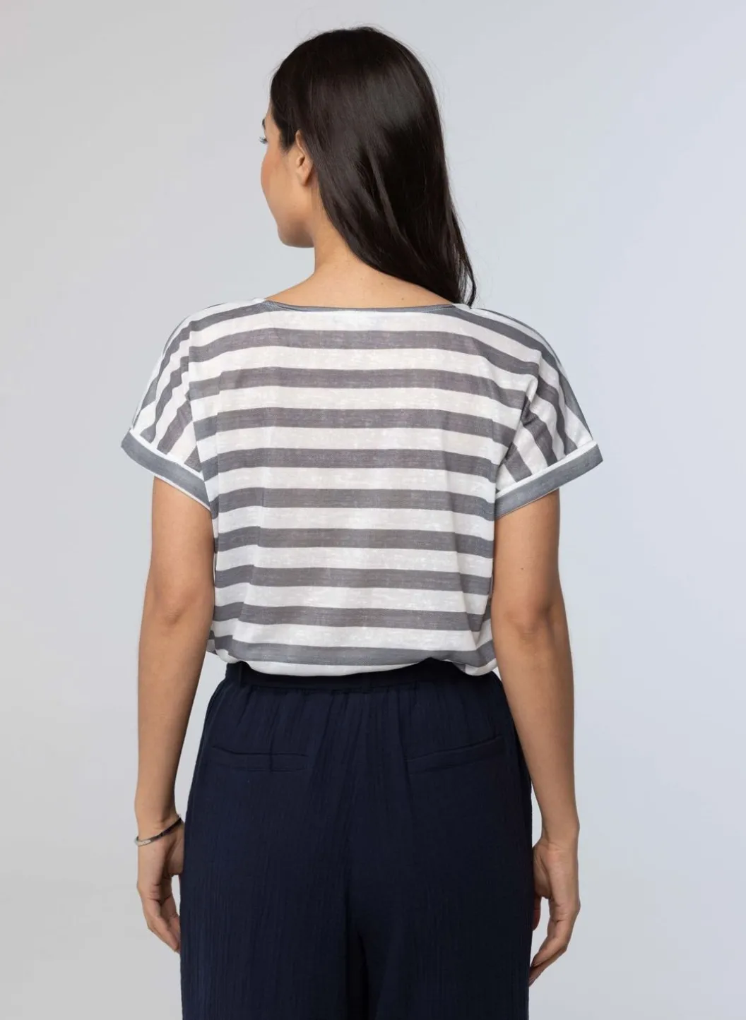 Gestreept Shirt Grijs