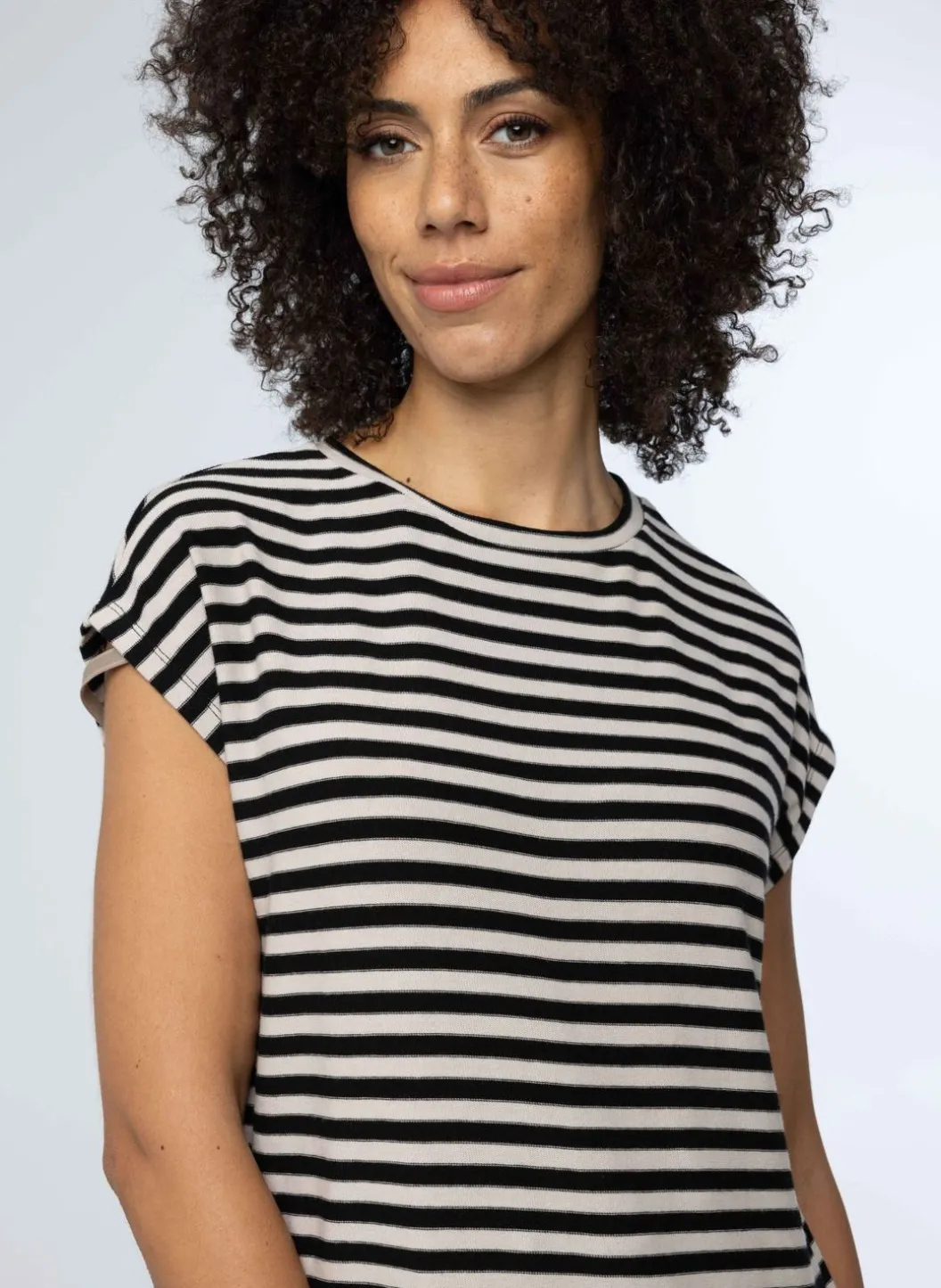 Gestreept Shirt Zwart/Ecru
