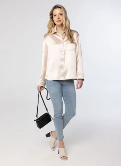 Glanzende Ecru Blouse