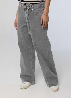 Grijze Jeans Met Strik