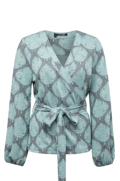 Groen Grijze Overslag Trui