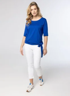 Kobalt Shirt Met Strik