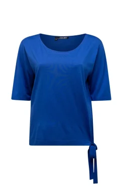 Kobalt Shirt Met Strik