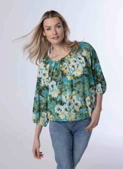 Meerkleurig Shirt Met Pofmouwen