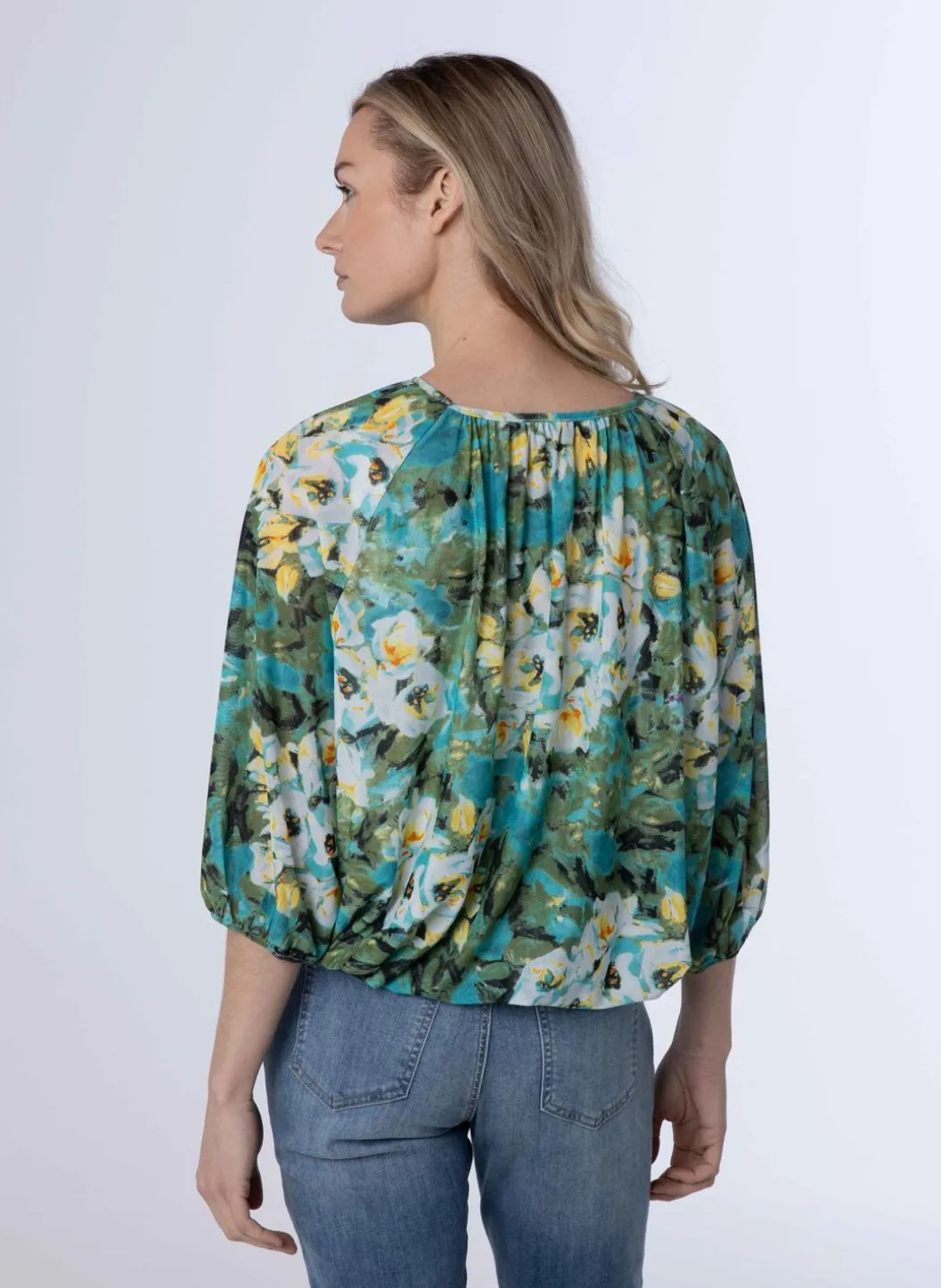 Meerkleurig Shirt Met Pofmouwen