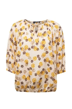 Meerkleurige Blouse Met Pofmouwen