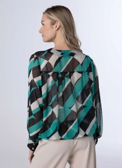 Meerkleurige Transparante Blouse