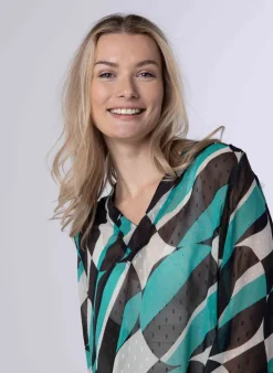 Meerkleurige Transparante Blouse