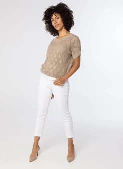 Opengewerkte Trui Zandkleur