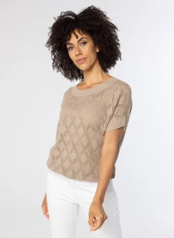 Opengewerkte Trui Zandkleur