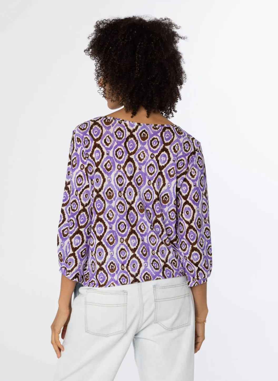 Paars Shirt Met Grafische Print