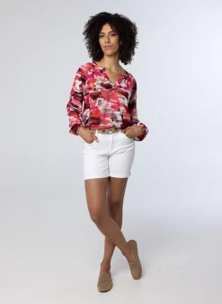 Rode Blouse Met Print