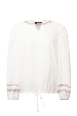 Te Blouse Met Gekleurde Borduursels