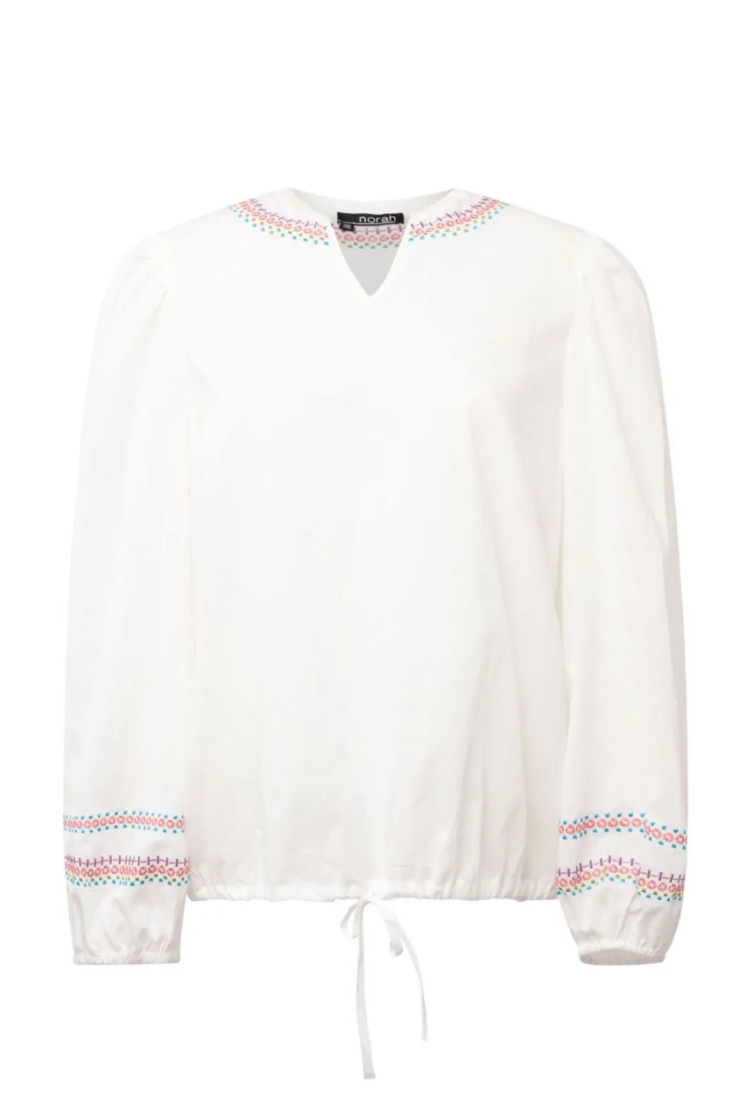 Te Blouse Met Gekleurde Borduursels