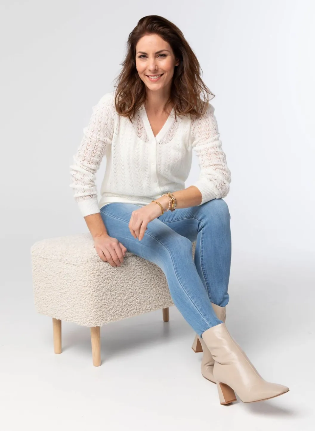 Zacht Vest Met Gebreid Patroon