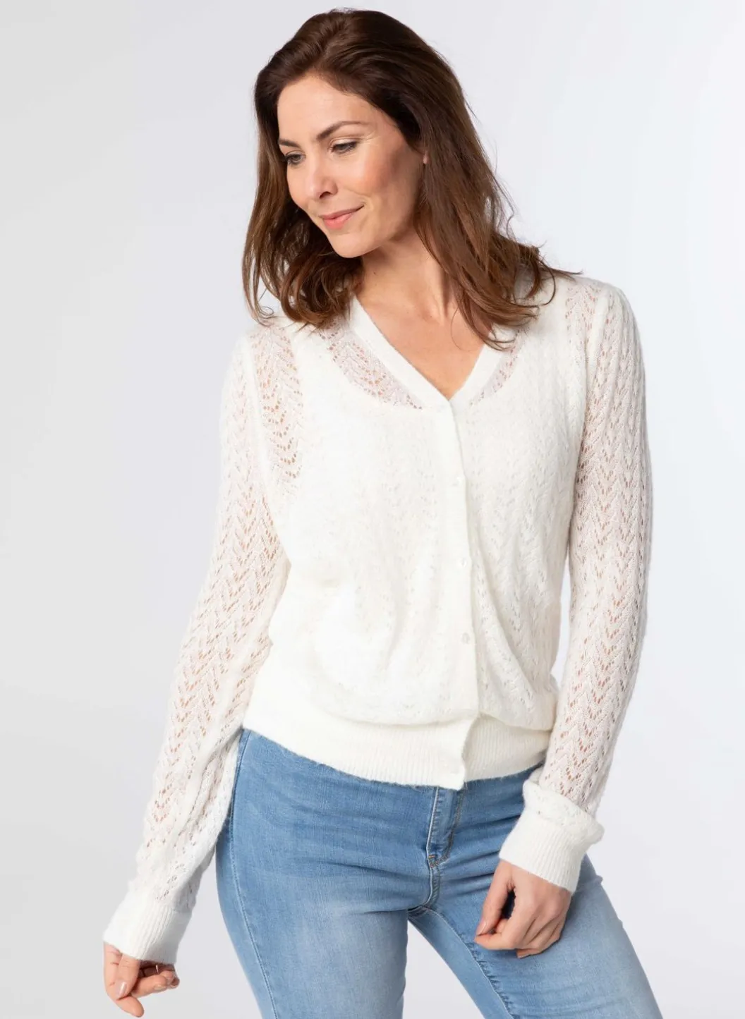 Zacht Vest Met Gebreid Patroon