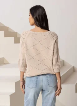 Zandkleurig Gebreide Trui