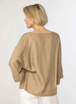 Zandkleurige Blouse Linnen