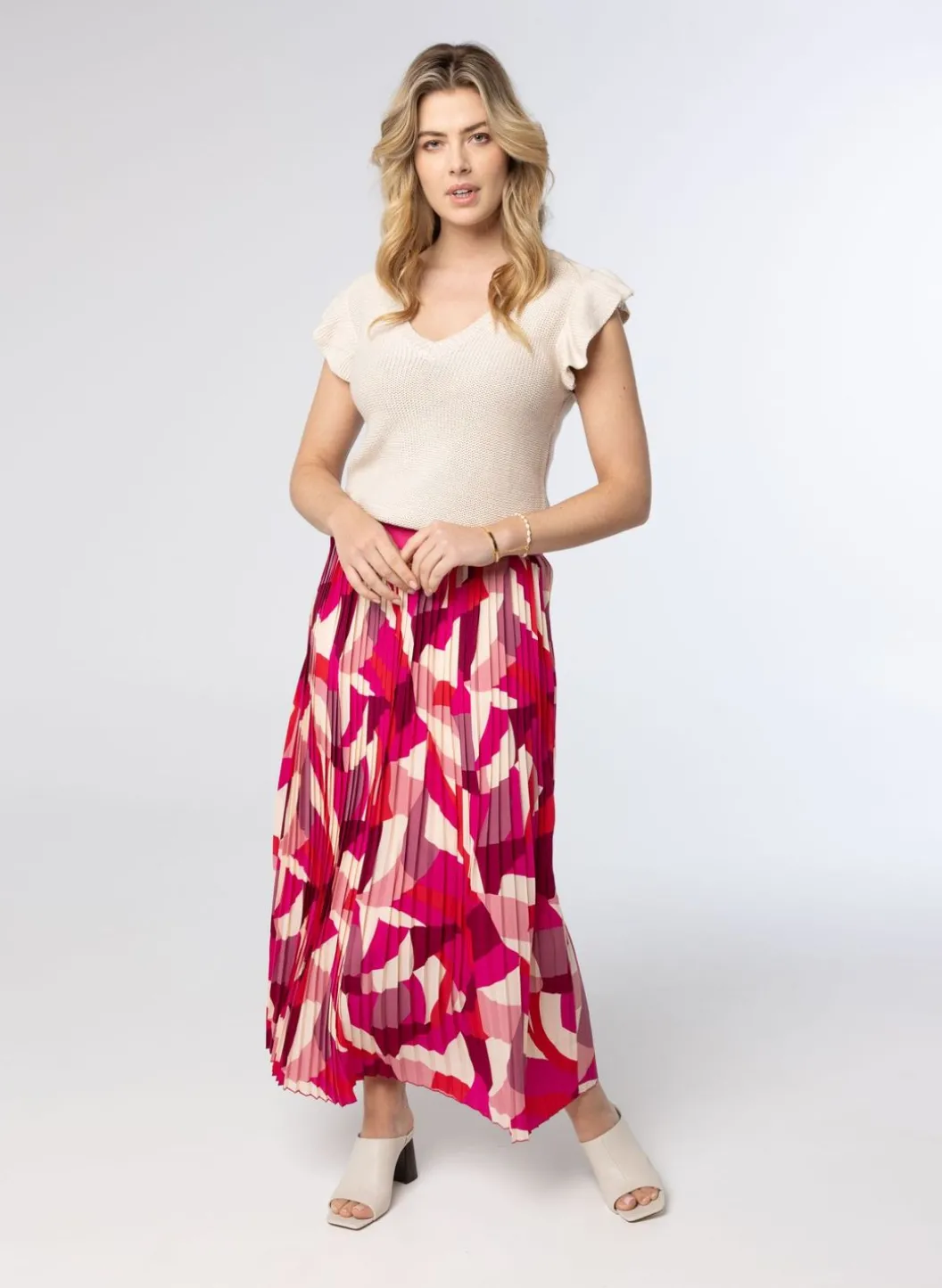 Zandkleurige Gebreide Trui