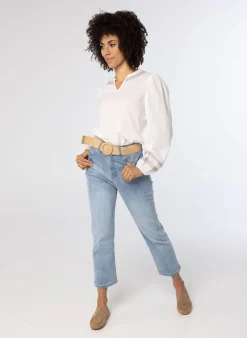 Zandkleurige Riem Met Ronde Gesp